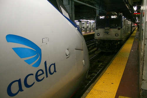Trains Doubled-Up: An Acela behind the AEM7 of a Keystone train